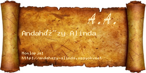 Andaházy Alinda névjegykártya